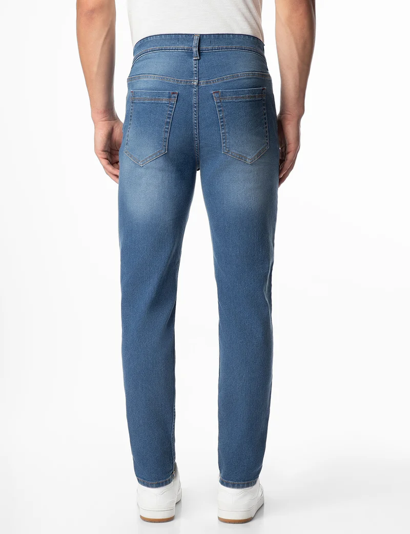inkd INDIGO-Azure Nile Men's Regular Fit Jeans - Mid-Rise | Cotton Blend | Lightweight | Classic 5 Pocket Styling for Men | Best Price UAE
